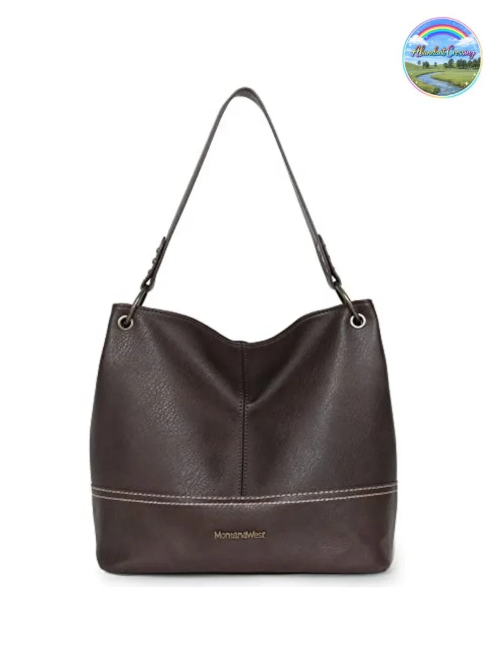 Faux Leather Hobo Shoulder Bag Women Tote Zip Top Anti-Theft Pocket